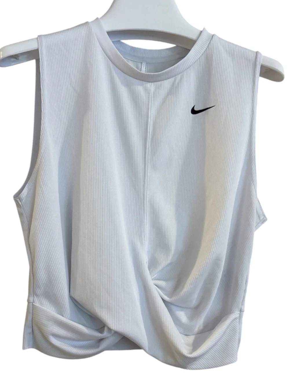Women’s Nike White Ribbed Twist Tank, Size L